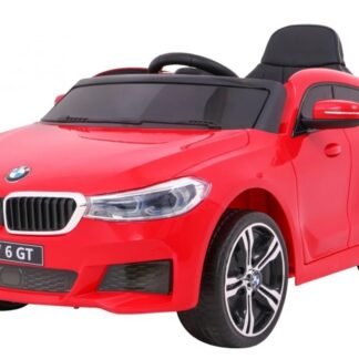 Coche BMW 6GT 12v, ROJO, RUEDAS GOMA, ASIENTO CUERO, RC PARENTAL, 1-4 AÑOS - INDA481-RA
